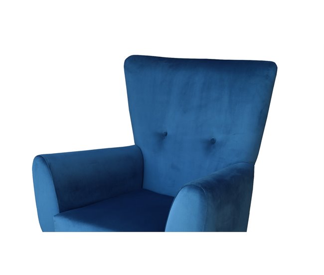 Conforama Sillón Fijo ROBER Color Azul Y Patas De Metal Color Gris