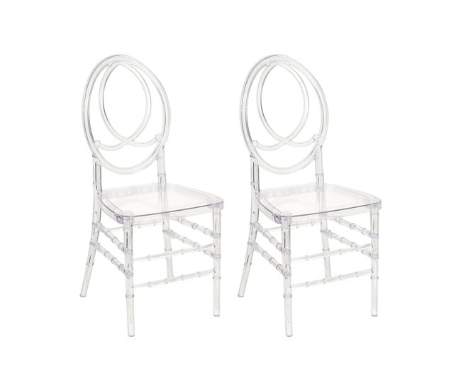 Conforama Sillón para eventos Conjunto de 2 Transparente MIDWAY