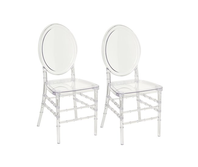 Conforama Sillón para eventos Conjunto de 2 Transparente MONTROSE
