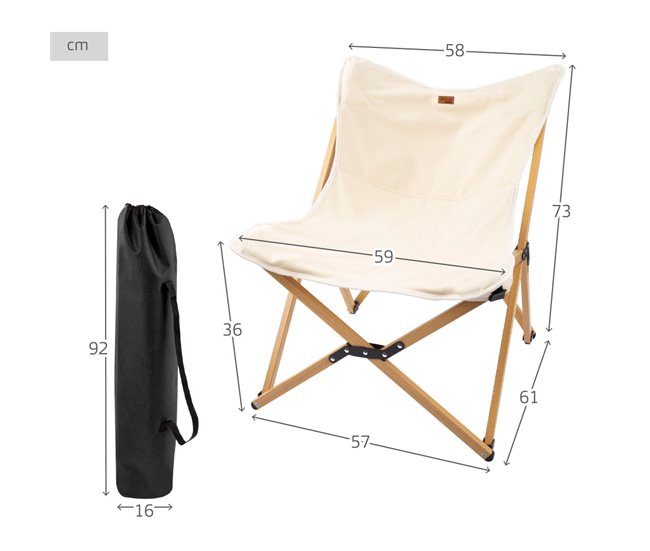 Conforama Sillón Plegable Glamping C/bolsa Transporte Aktive