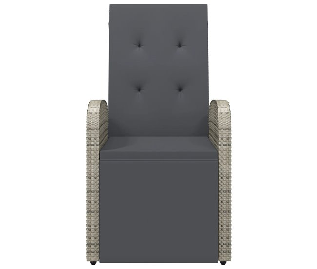 Conforama Sillón Reclinable De Jardin Con Cojin Ratán Sintético Gris