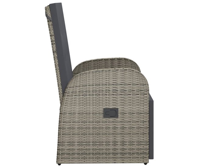 Conforama Sillón Reclinable De Jardin Con Cojin Ratán Sintético Gris