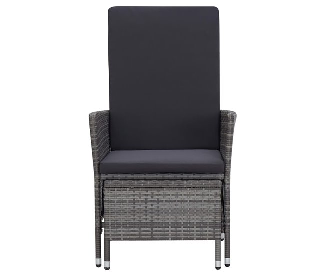 Conforama Sillón Reclinable De Jardin Con Cojines Ratán Sintético Gris