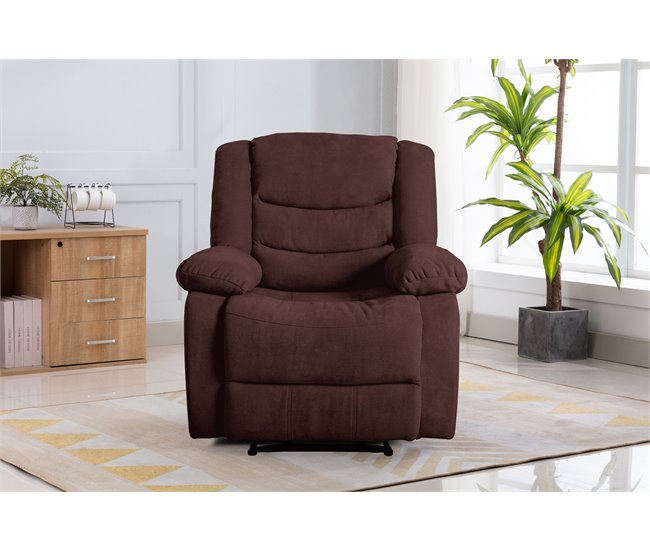 Conforama Sillón Relax De Tela CHEF2 Color Chocolate