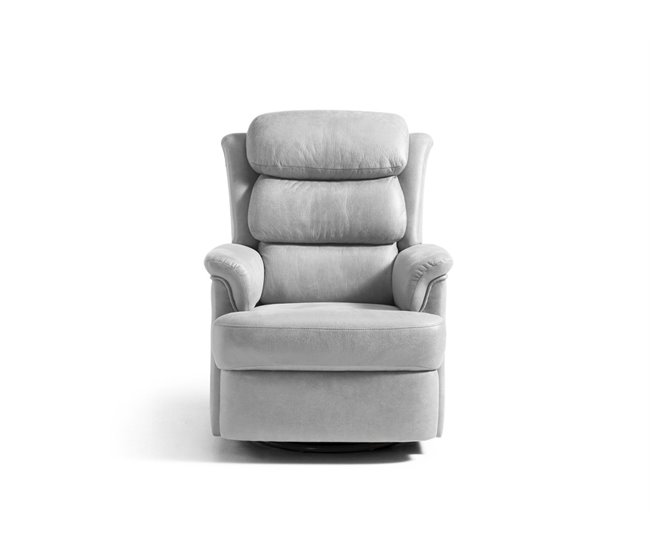 Conforama Sillón relax manual Giratorio NAEL gris claro