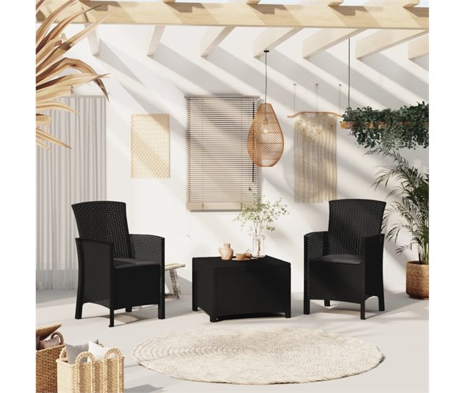 Conforama Sillones De Jardin 2 Unidades Con Cojines Ratán PP Color Grafito