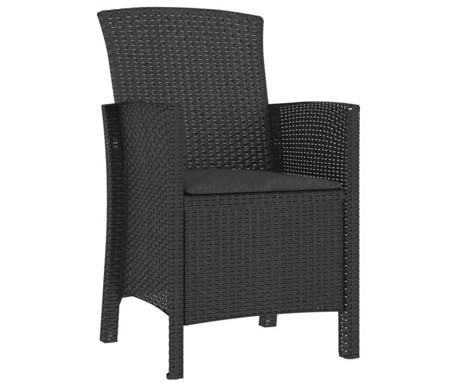 Conforama Sillones De Jardin 2 Unidades Con Cojines Ratán PP Color Grafito