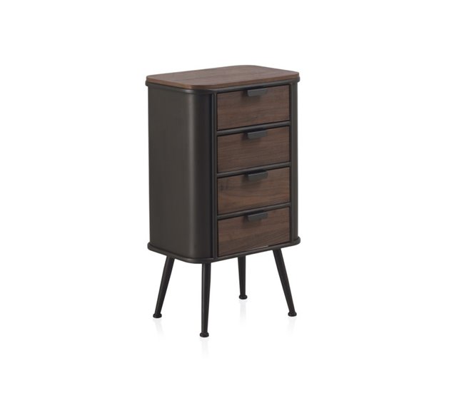 Conforama Sinfonier De Metal Con Encimera Y 4 Cajones De Madera