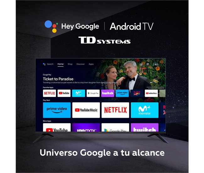 Conforama Smart TV 43 Pulgadas 4K Hey Google Official Assistant Con Control Por Voz. Televisor Android 11 - TD Systems PRIME43C20GLE