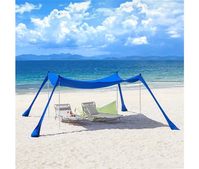 Conforama SoBuy OZT02-DB Tienda Carpas Para Playa Con Anclas De Bolsa 400 X 400 X 200 Cm