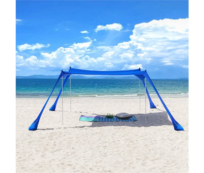 Conforama SoBuy OZT02-DB Tienda Carpas Para Playa Con Anclas De Bolsa 400 X 400 X 200 Cm