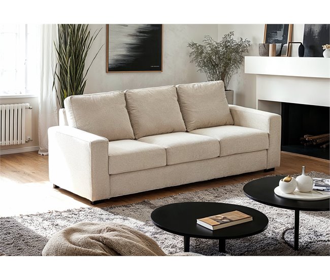 Conforama Sofá 3 Plazas Con Cama Color Beige AZZURO