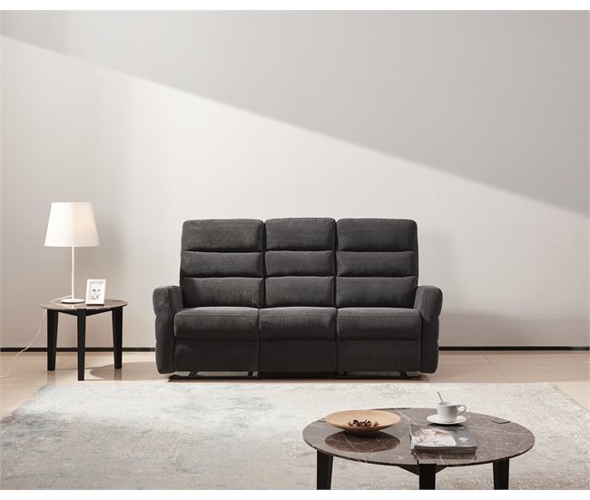 Conforama Sofá 3 Plazas Relax Manual ZEUS Color Gris