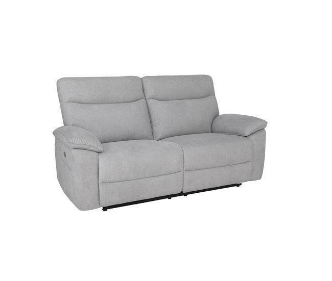 Conforama Sofá BREE 3 Plazas Relax Eléctrico Gris Claro