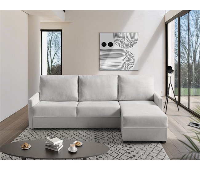 Conforama Sofá Cama Con Longue Reversible AVA Color Gris