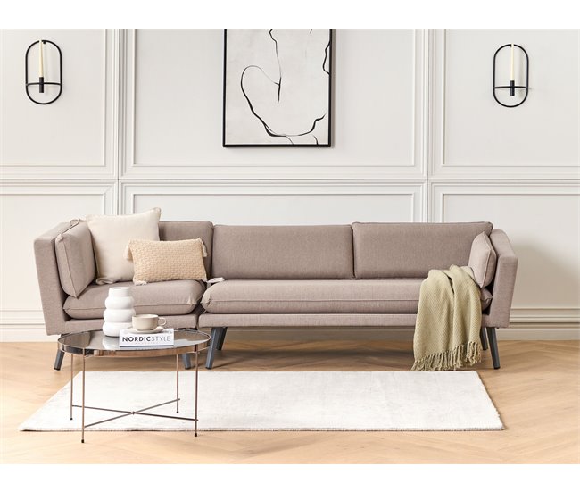 Conforama Sofá De Jardín De 3 Plazas Izquierdo Beige LORETELLO