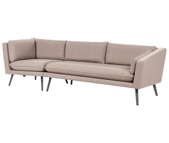 Conforama Sofá de jardín de 3 plazas izquierdo beige LORETELLO