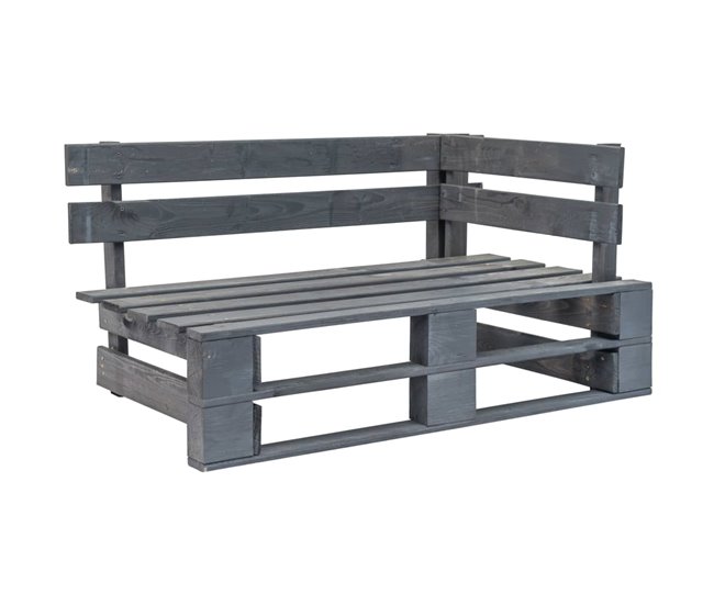 Conforama Sofá De Palets 2 Plazas Cojines Gris Madera De Pino Impregnada
