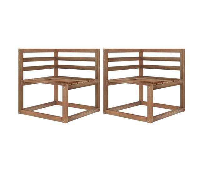 Conforama Sofá De Palets De Jardín 2 Plazas Cojines Verde Madera De Pino