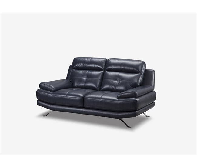 Conforama Sofá De Piel 2 Plazas HAWAI Color Azul Oscuro