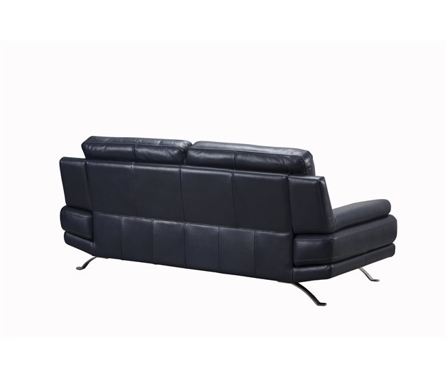 Conforama Sofá De Piel 3 Plazas HAWAI Color Azul Oscuro