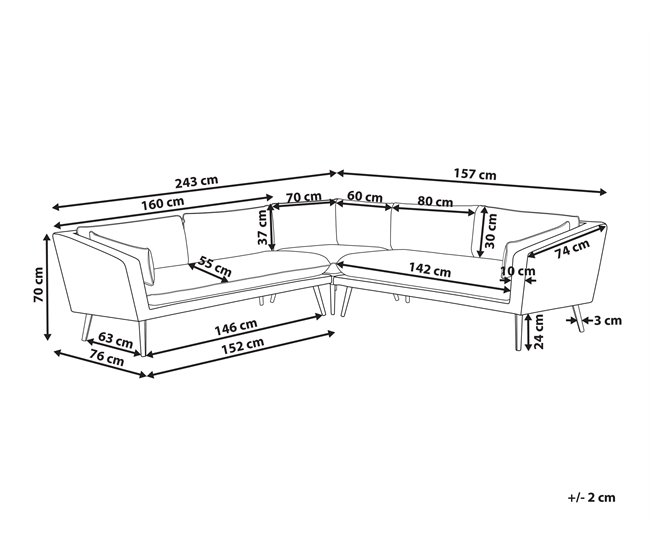 Conforama Sofá Esquinero 5 Plazas Modular Beige/gris LORETELLO