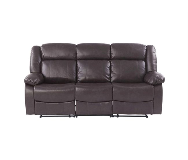 Conforama Sofá relax 3 plazas LOTUS color chocolate