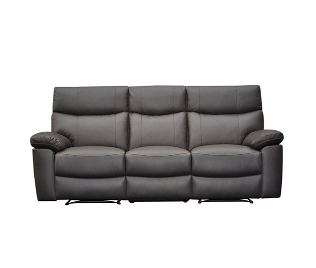 Conforama Sofá relax eléctrico de piel 3 plazas SHARONA