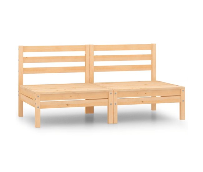 Conforama Sofás central de jardín 2 unidades madera maciza de pino VidaXL
