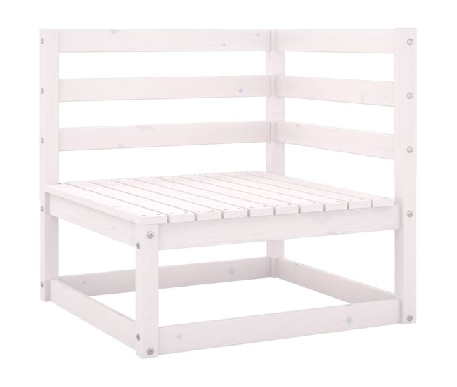Conforama Sofás De Esquina De Jardín 2 Uds Blanco Madera Maciza De Pino