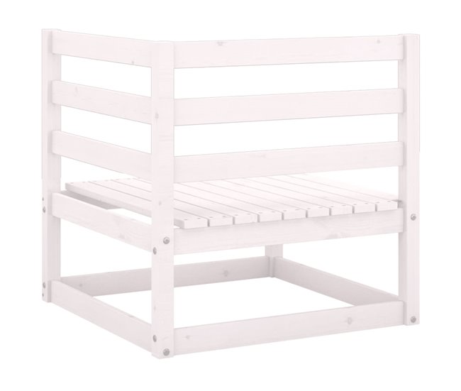 Conforama Sofás De Esquina De Jardín 2 Uds Blanco Madera Maciza De Pino