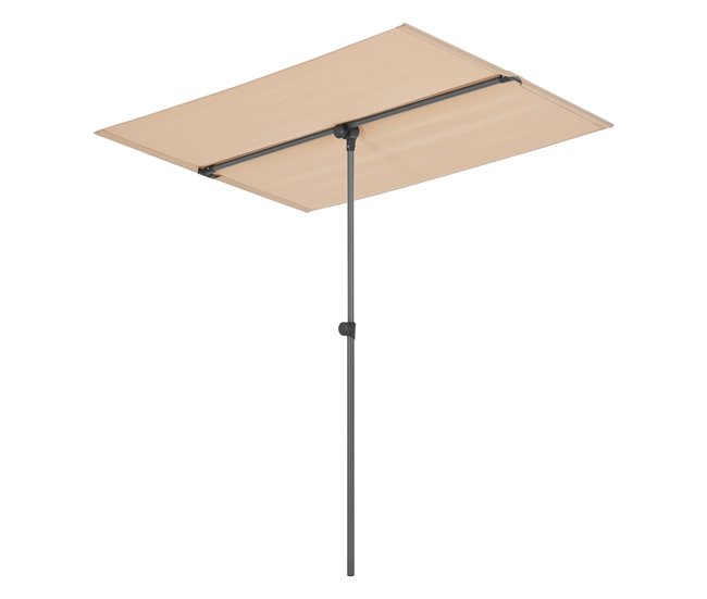 Conforama Sombrilla Carsoli inclinable rectangular impermeable aluminio poliéster color arena [pro.tec]