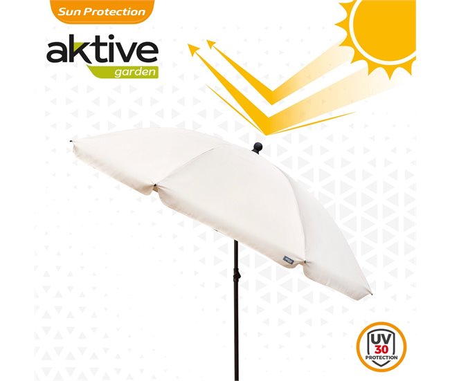 Conforama Sombrilla De Jardín Con Filtro Solar 240 Cm Color Beige Aktive Garden