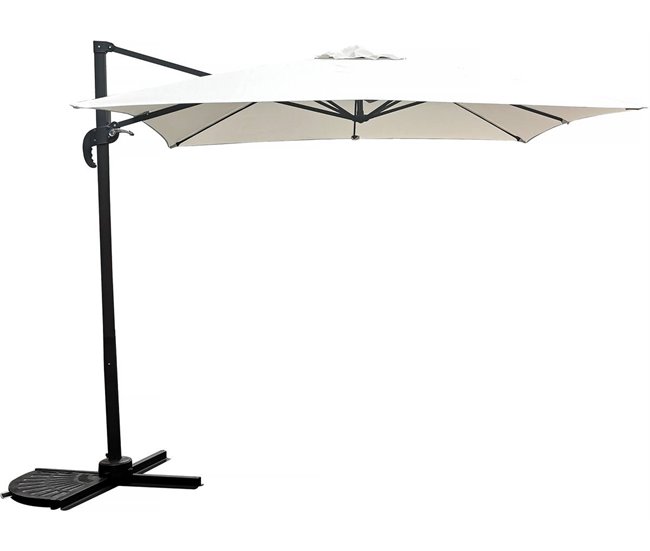 Conforama Sombrilla de jardin deportada "Soleil" - Cuadrada - 2.5 x 2.5 m - Crudo