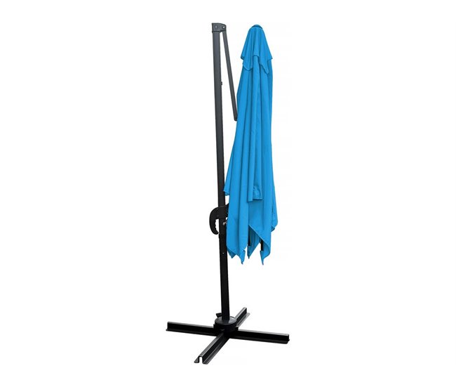 Conforama Sombrilla De Jardin "Soleil" - Cuadrada - 2.5 X 2.5 M - Azul + Funda Protectora