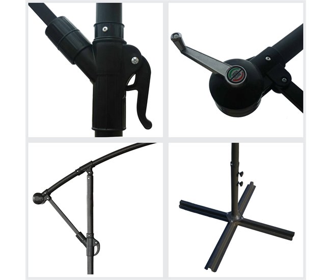 Conforama Sombrilla Excéntrica OAHU Redonda 3m De Diámetro Color Beige