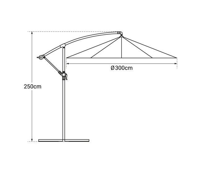 Conforama Sombrilla Excéntrica OAHU Redonda 3m De Diámetro Color Beige