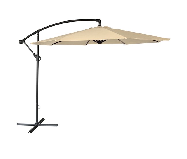 Conforama Sombrilla excéntrica OAHU redonda 3m de diámetro color beige