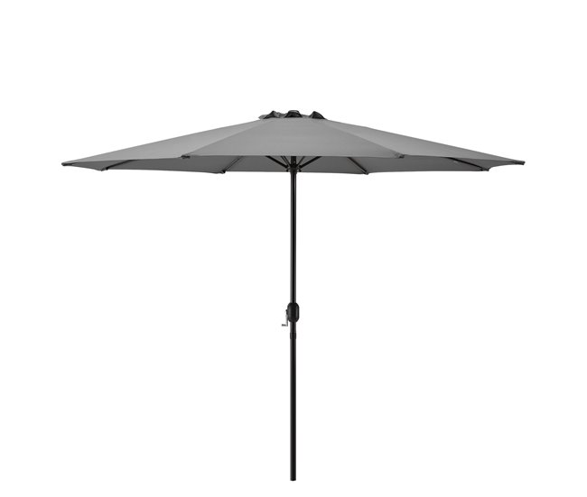 Conforama Sombrilla Sonn con Manivela poliéster/acero 300 x 230 cm Gris [casa.pro]