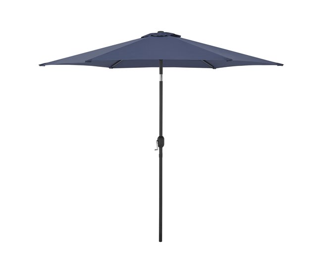 Conforama Sombrilla terraza exterior Altino con articulación acero Ø 270 x 235 cm - Azul marino [casa.pro]