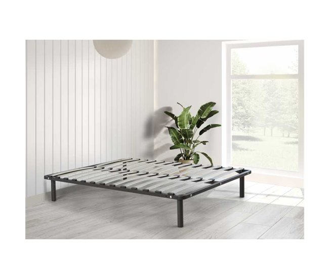 Conforama Somier Reforzado De Láminas Anchas Desmontable Fabricado Con Estructura Metálica En Tubo De Acero De 40 X 30 Mm