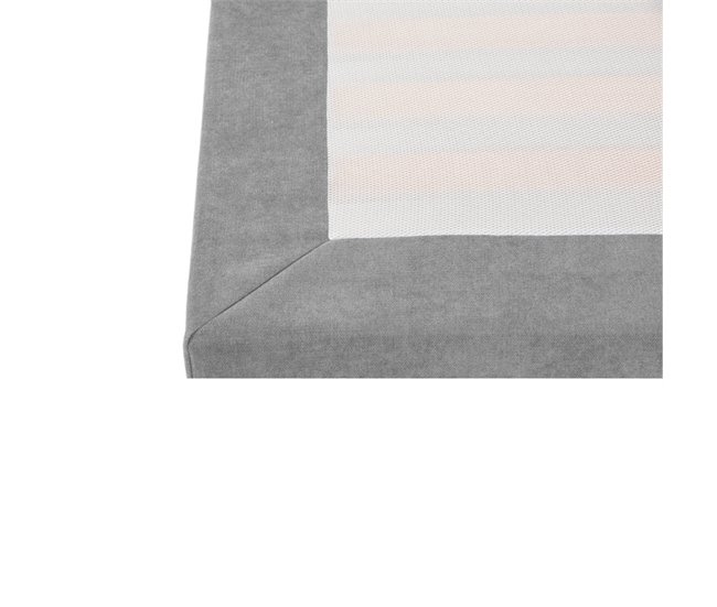 Conforama Somier Tapizado BUDWING Levi Gris C/ Patas De Madera (140x190 Cm)