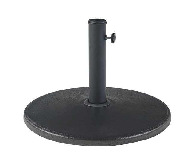 Conforama Soporte de sombrilla Bionaz redondo hormigón 50x5 5cm - Negro [casa.pro]