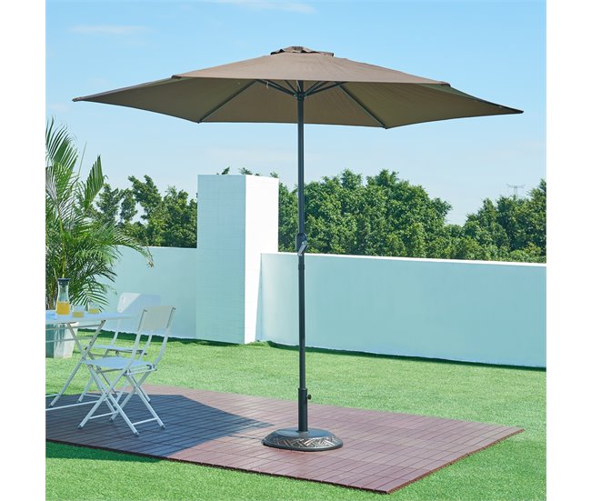 Conforama Soporte De Sombrilla Bisegna Redondo Hormigón Ø50x7cm - Bronce [casa.pro]
