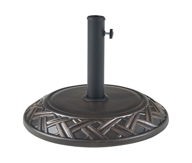 Conforama Soporte de sombrilla Bisegna redondo hormigón Ø50x7cm - Bronce [casa.pro]