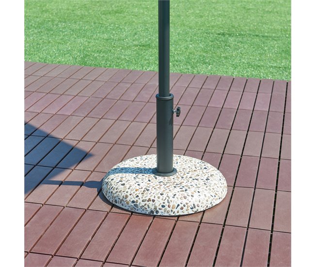 Conforama Soporte De Sombrilla Bitritto Circular Ø45 X 6 Cm Hormigón - Aspecto Grava [casa.pro]