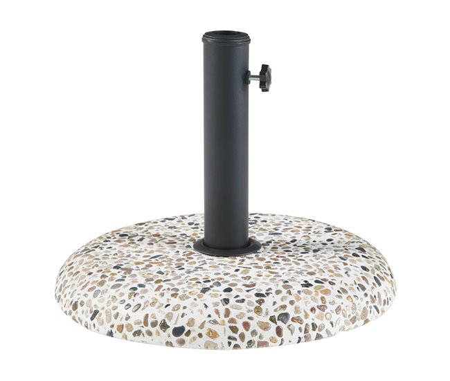 Conforama Soporte de Sombrilla Bitritto Circular Ø45 x 6 cm Hormigón - Aspecto Grava [casa.pro]