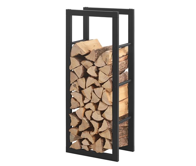 Conforama Soporte Para Leña Kasan Acero 40 X 100 X 25 Cm - Negro [en.casa]