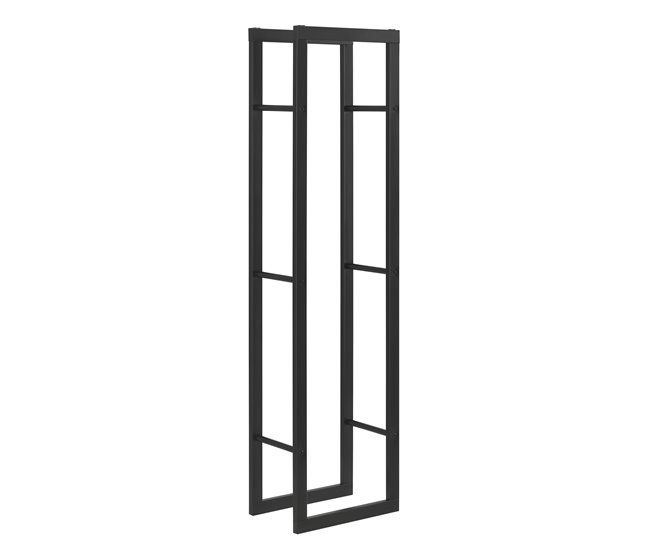 Conforama Soporte para leña Kasan Acero 40 x 150 x 25 cm Negro [en.casa]