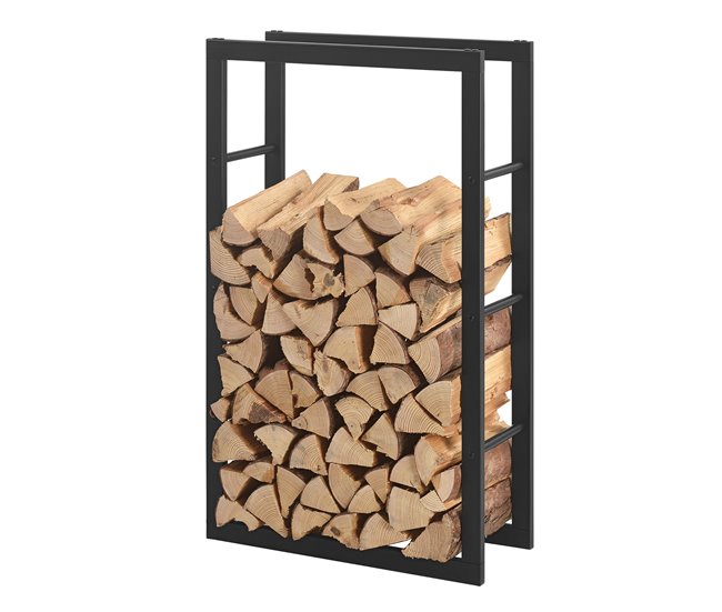 Conforama Soporte Para Leña Kasan Acero 60 X 100 X 25 Cm Negro [en.casa]